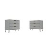 Manhattan Comfort Rockefeller Dresser in Off White and Nature (Set of 2) 2-103GMC3